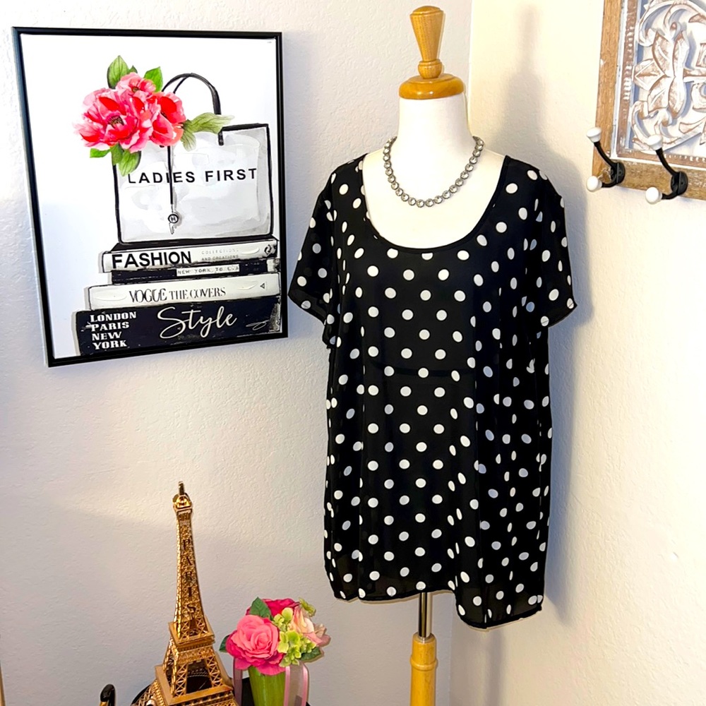 Torrid - Polka Dot Short Sleeve Top - 2X